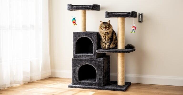 FDW 54” Multi-Level Cat Tree Tower with Sisal Scratching Posts 5 54 inch cat tree tower